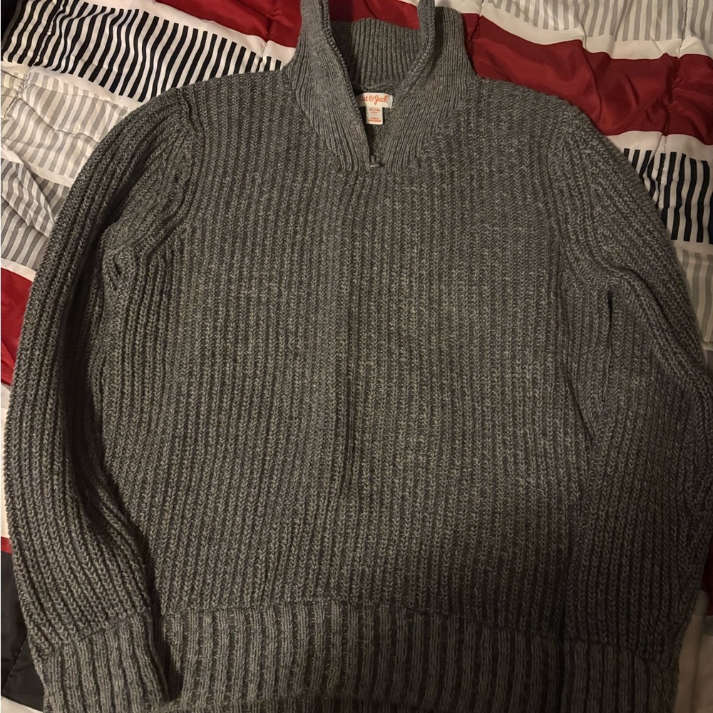 Cat & Jack Kids Gray Ribbed Sweater